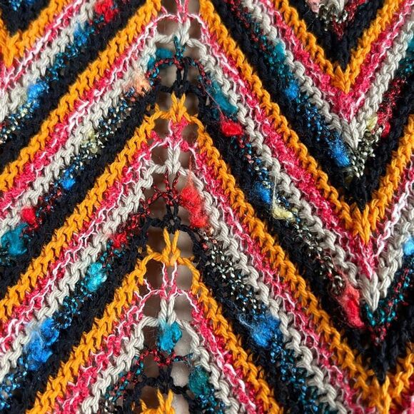 Zara Knit Multicolor Chevron Maxi zigzag Dress Sleeveless Crochet Style Size M ( - Picture 4 of 14